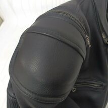 f002 F3 23. カドヤ KADOYA K's Leather シングルライダースジャケット 牛革 レザージャケット パッド付 サイズLL 黒 ブラック_画像6