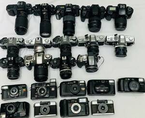 【え沖】 ☆ CANON minolta Nikon キャノン ニコン その他 レンズ フラッシュ有り カメラまとめ売り (計約30個) MDZ01MNB70
