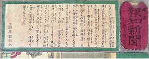 本物浮世絵木版画 月岡芳年「郵便報知新聞 第782号」大判