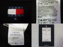 (673)TOMMY JEANS トミージーンズ ロゴ Tシャツ L 黒_画像8