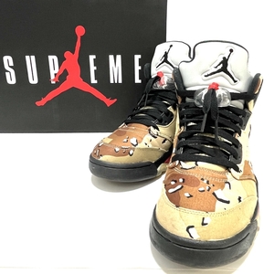 ナイキ【NIKE 】シュプリーム × ナイキ Supreme エアジョーダン5 レトロ デザート カモ 824371-201 USED:B 迷彩 サファリ 28.5cm