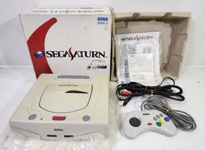 □セガサターン本体 SEGA HST-0019 説明書 コントローラ1個 AVケーブル 電源ケーブル 元箱+ ソフト(Culdcept カルドセプト ケースなし)