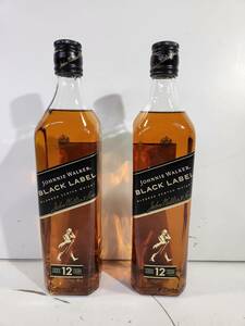 □[未開栓] JOHNNIE WALKER BLACK LABEL ジョニーウォーカー スコッチウイスキー 40% 700ml 2本セット 黒ラベル