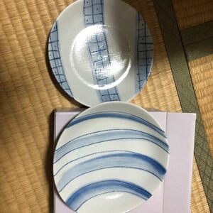 【新品・同梱可能】たち吉 藍染 和皿2枚セット 16センチ