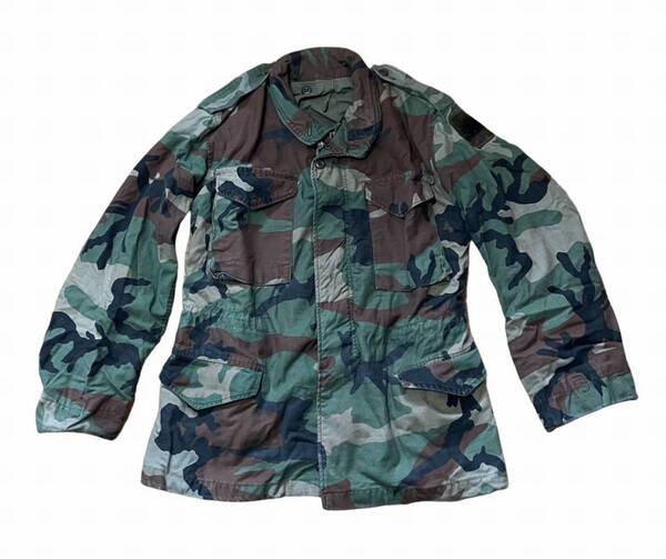 【1889】実物 US ARMY アメリカ陸軍M65 ウッドランド フィールドジャケット スモール/レギュラー パッチつき