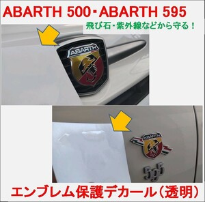 ABARTH 595 エンブレム 保護 デカール ステッカー シール プロテクター ガード abarth アバルト 500 ABARTH595 アバルト595 m rbpi