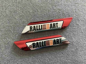 ★三菱 RALLI ART★229★ 金属ステッカー エンブレム デカール 2枚セット 3D 立体 車用装飾 両面テープで取付簡単