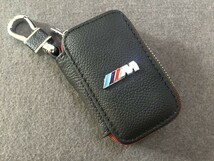 ★BMW ///M★スマートキーケース 車用 PUレザー 男女兼用 収納 ラウンドファスナー キーホルダー キーカバー 軽量_画像1