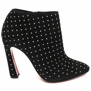 K04222 未使用品 Christian Louboutin/スエードレザー ブーティ【サイズ：35】ブラック 定価174900円 クリスチャンルブタン レディース