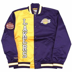 K04108N29 新品訳あり Mitchell&Ness/ロサンゼルスレイカーズ ジャケット【サイズ：M】イエロー/パープル NBA ミッチェルアンドネス