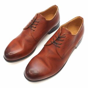 H04132 新品 PADRONE プレーントゥ レザーシューズ 【サイズ：40】 キャメル DERBY PLAIN TOE SHOES パドローネ