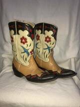 Montana(モンタナ)ウエスタンブーツ レザー 革 western boots vintage 切り返し レディース サイズ_画像1