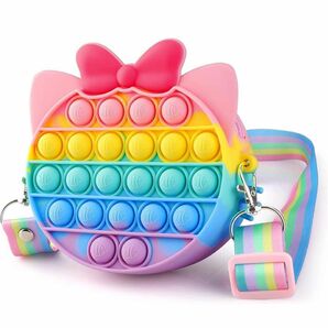 プッシュポップ バブル バッグ スクイーズ玩具 肩掛けバッグ 大容量 小物収納 知育玩具 おもちゃ
