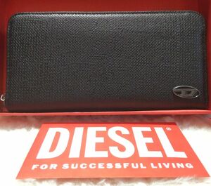 ディーゼル 長財布 DIESEL メンズ ラウンドジップ ウォレット X09362 P1101 T8013 レザー 新品同様 美品