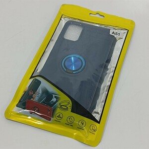 Galaxy A51 スマホケース カバー リング付き ネイビー y1101-1