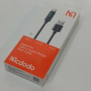 【送無】Mcdodo 出力スクリーン表示 6A急速充電 USB Type-Cケーブル コネクタ形状USB Type Cオス USB-Aオス ケーブル長さ1.2m y1101-1