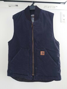 Carhartt カーハート ダック ワーク 古着 ネイビー ベスト Sサイズ