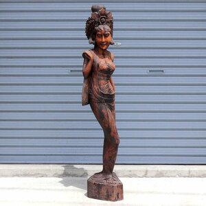 Art hand Auction Bali/sculpture sur bois/statue féminine/No.200708-322/emballage 200, œuvres faites à la main, intérieur, marchandises diverses, ornement, objet