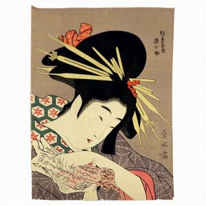 Art hand Auction Ukiyo-e, Ichirakutei Eisui, Bijinga, Nr.200201-24, Packungsgröße 60, Malerei, Ukiyo-e, drucken, Schöne Frau malt