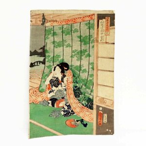 Art hand Auction Ukiyo-e, Kunisada Utagawa II, Cuatro estaciones, Verano, Matsukaze Ryokan Nakamuromachi, 1 pieza a la derecha, N° 200201-15, Tamaño de embalaje 60, cuadro, Ukiyo-e, imprimir, Hermosa mujer pintando