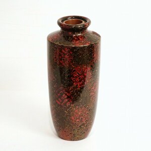 津軽塗（唐塗）バカ塗り・むらた工芸・壺型花瓶・花器・共箱付・No.200815-045・梱包サイズ60