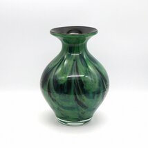 津軽びいどろ・ガラス花瓶・壺型花器・No.210912-042・梱包サイズ80_画像2