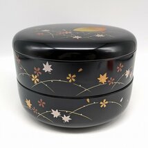 二段菓子器・飾器・漆器・花井幸子デザイン・No.230708-08・梱包サイズ60_画像1