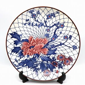 大皿・盛皿・網目模様・花柄・和食器・No.210410-018・梱包サイズ100