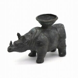 candle holder * made of metal stand * rhinoceros *No.210912-064* packing size 60