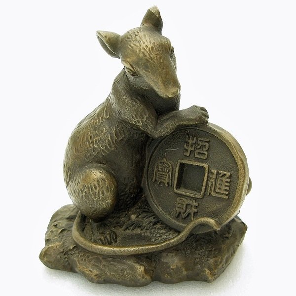 Feng Shui/Finanzielles Glück verbessern/Maus und glückbringende Schatzmünzen/Nr. 140526-36/Packungsgröße 60, handgemachte Werke, Innere, verschiedene Waren, Ornament, Objekt