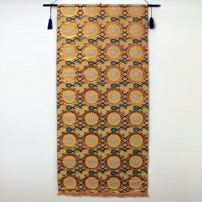 brocado de oro, tela dividida, patrón de dieciséis crisantemos, tapiz, No.190514-11, tamaño de embalaje 100, de coser, bordado, Producto terminado, otros