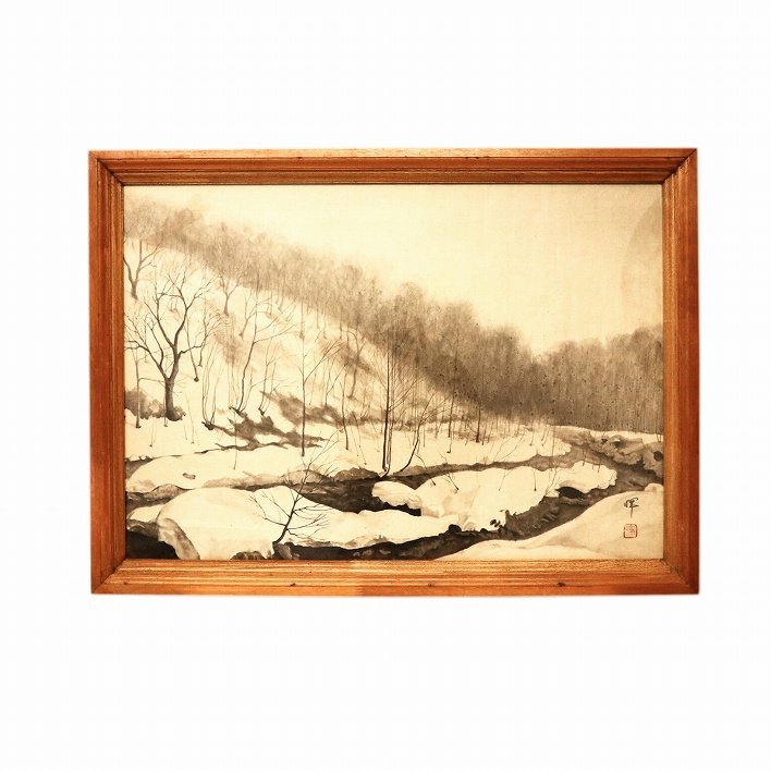 Hikari, watercolor, framed, No. 200314-37, packing size 160, Painting, watercolor, Nature, Landscape painting