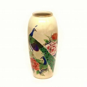 秀月・創作陶器・花瓶・孔雀・No.190630-27・梱包サイズ60
