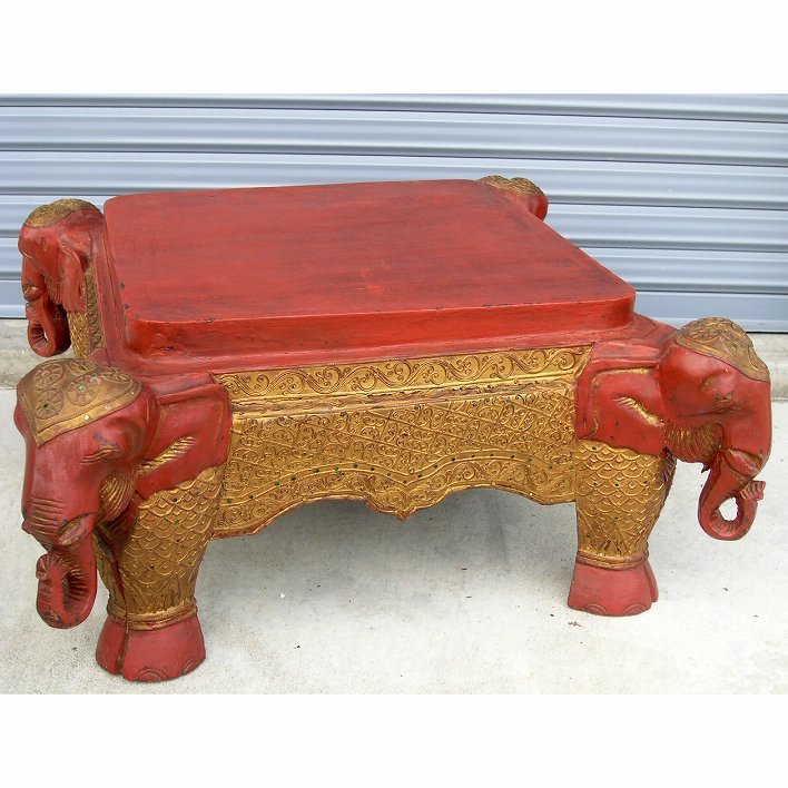 Wooden / Elephant / Table / No.171016-20 / Packing size 180, handmade works, interior, miscellaneous goods, ornament, object