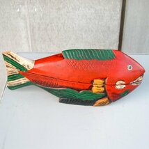 木製・置物・魚・小物入れ・No.171014-27・梱包サイズ60_画像2