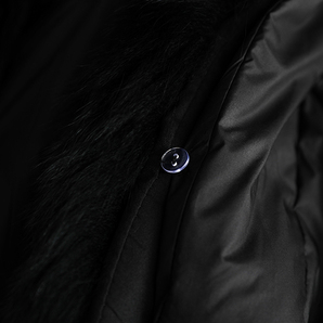 グース！美品素敵レディース暖か90％ダウンジャケット豪華フォックスファーコート上品新品黒Lの画像8