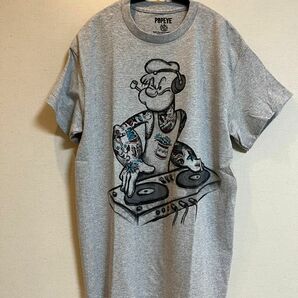 新品未使用 POPEYE ポパイ DJ Tシャツ US メンズM ライトグレー ハワイ土産