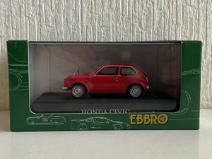 エブロ 1/43 ホンダ シビック ハイデラックス レッド EBBRO OLDIES HONDA CIVIC HI-DELUXE RED