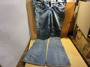 【HW63-34】【60サイズ】▲true religion トゥルーレリジョン JOEY BIG T デニム ジーンズ/レディース27/※傷汚れ有