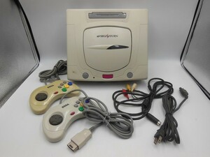 【HW65-03】【100サイズ】SEGA/セガサターン HST-3220 本体セット/ゲーム機/通電可/ジャンク扱い/※傷・汚れ・ヤケ有