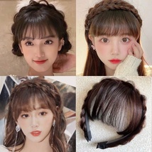 ヘッドバンド前髪 カチューシャ前髪 前髪ウィッグヘアアクセサリー 前髪かつらヘッドバンド_画像4