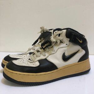 NIKE ナイキ ハイカット スニーカー エアフォース1 24.5cm 961101 LN1AIR FORCE1 シューズ ブラック ホワイト HIGH