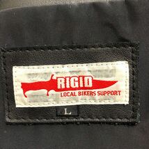 RIGID LOCAL BIKERS SUPPORT 本革 レザーシャツ バイカー Lサイズ 上質 ブラック ジャケット_画像4