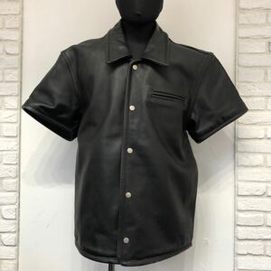 RIGID LOCAL BIKERS SUPPORT 本革 レザーシャツ バイカー Lサイズ 上質 ブラック ジャケット