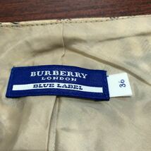 BURBERRY バーバリー BLUE LABEL ブルーレーベル スカート 36 コットン100% チェック柄 膝丈 FX544-115_画像4