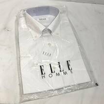 (志木)【新品】ELLE HOMME/エル オム 形態安定 半袖 Yシャツ ストライプ サイズ39 ドレスシャツ ホワイト 白 メンズ 紳士_画像1