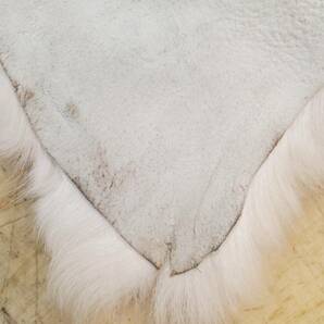 ⑤ ムートン ラグマット ムートンラグ ホワイト系 羊毛 敷物 73×110cmの画像7