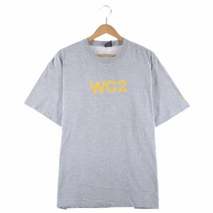 OLD STUSSY WC2 90's プリントTシャツ XL グレー 半袖 ステューシー skate スケート ヴィンテージ VINTAGE ビンテージ 灰 紺タグ 