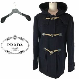 f282 PRADA プラダ 2013 ウール ダッフルコート ネイビー アウター ジャケット ハンガー付 羊毛 100% 44 正規品 メンズ レディース