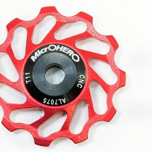 マイクロヒーロー　MicrOHERO　超回る　セラミックベアリング　アルミ　プーリー　11T ★レッド　新品